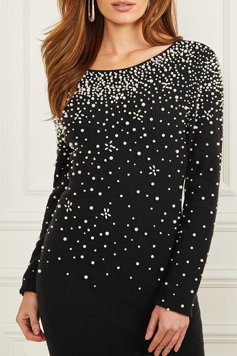 KIM PEARLS LS DRESS SWTR DOWNEY HEATHER 9