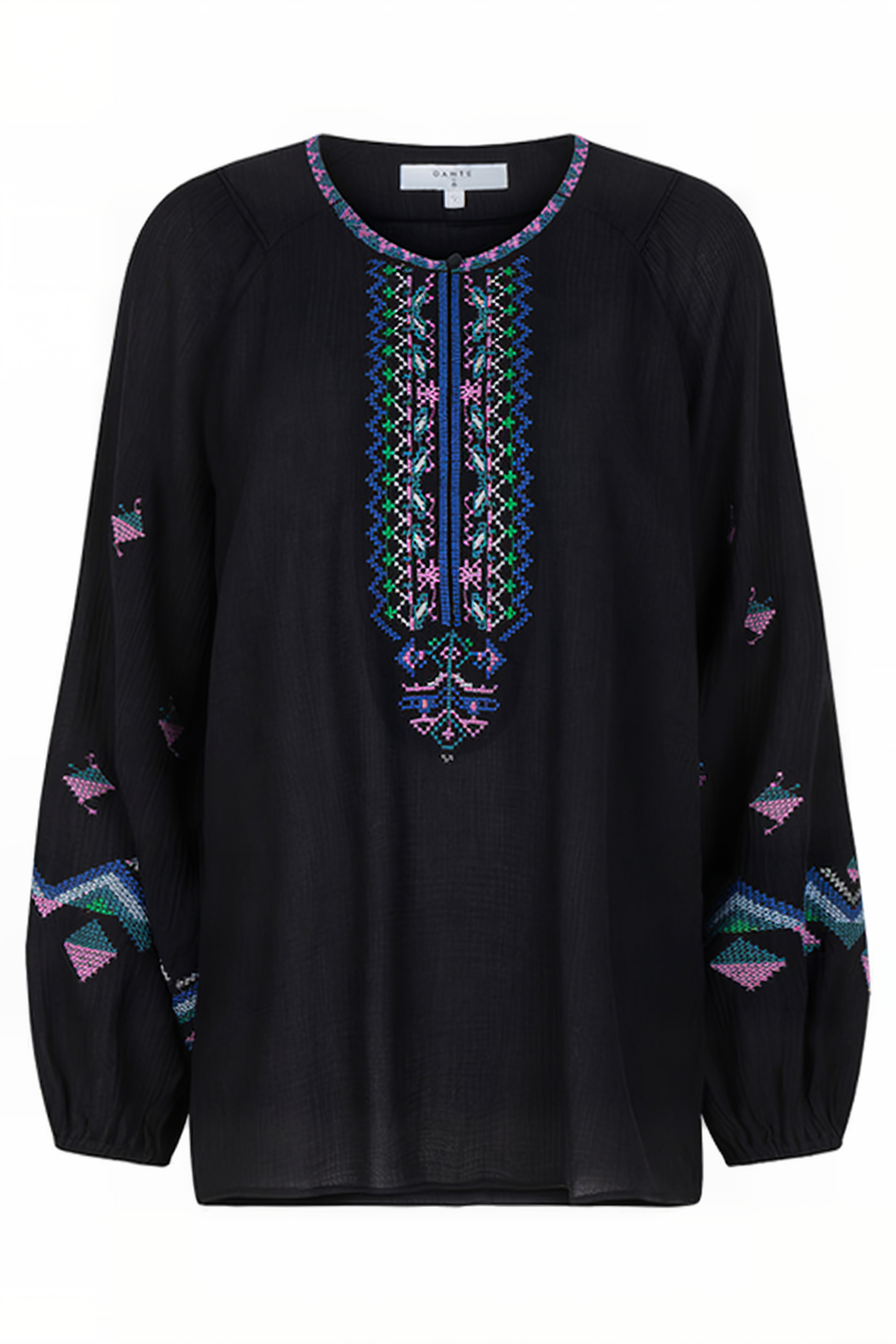 LYA EMBROIDERED BLOUSE WASHED BLACK 3