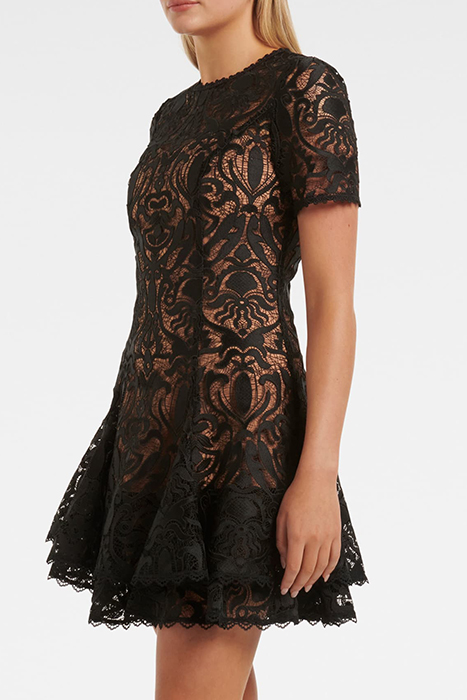 CORNELIA LAYERED GEO LACE MINI BLACK 5