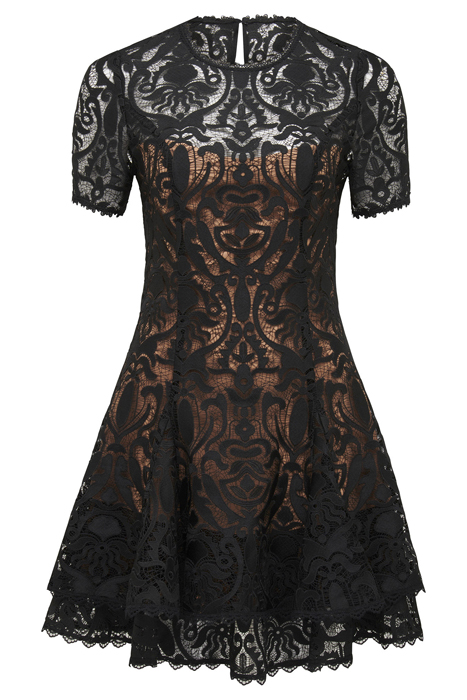 CORNELIA LAYERED GEO LACE MINI BLACK 4