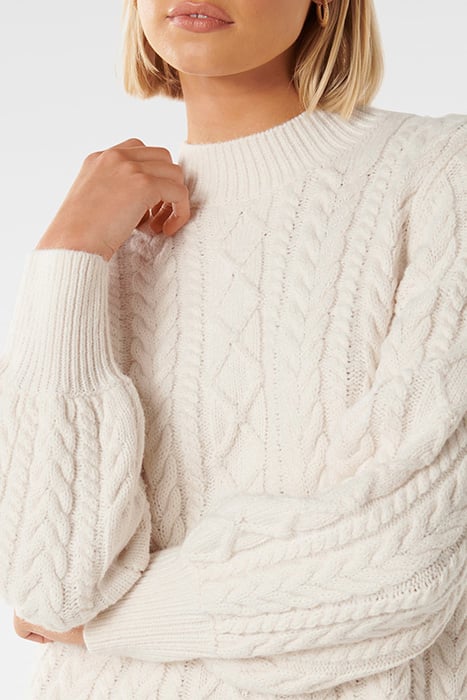 HARPER CABLE JUMPER KNIT DRESS PORCELAIN 6