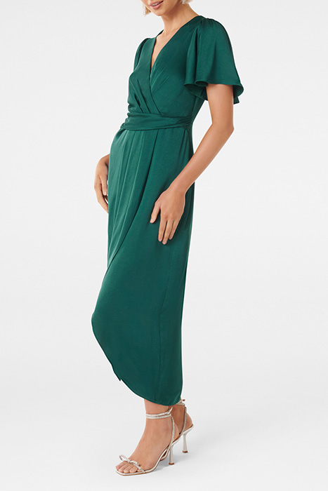 ESTELLE FLUTTER SLEEVE MIDI DRESS CLASSIC TEAL 4