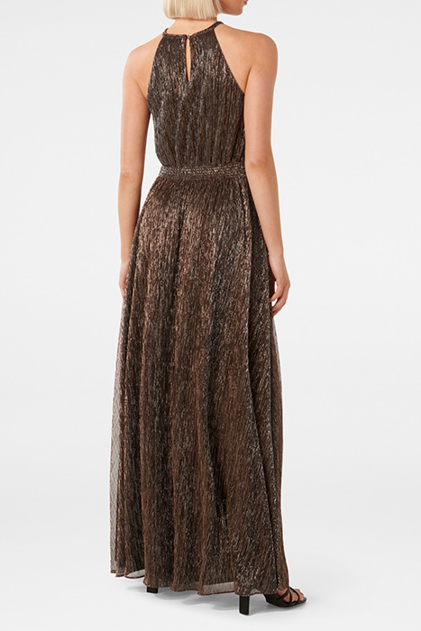 BRADY PLISSE HALTER MIDI BRONZE 2