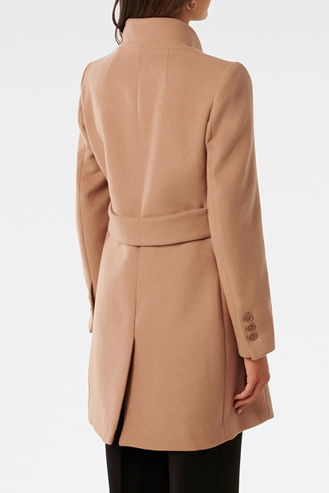 DEBBIE PETITE FUNNEL COLLAR COAT DARK CAMEL 2