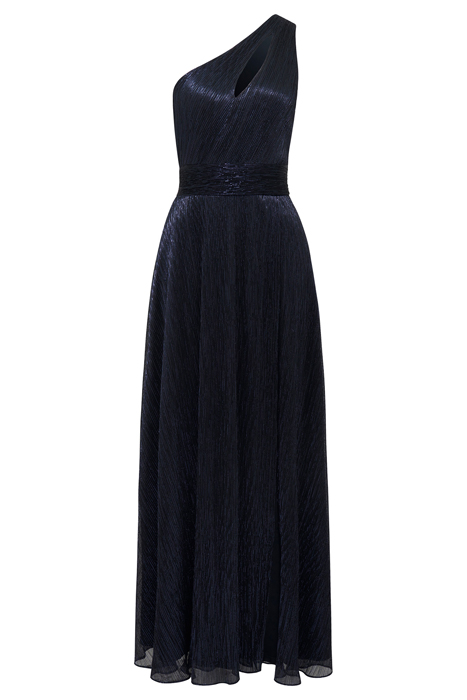 BILLIE ASYMM PLISSE MIDI DRESS NAVY 3