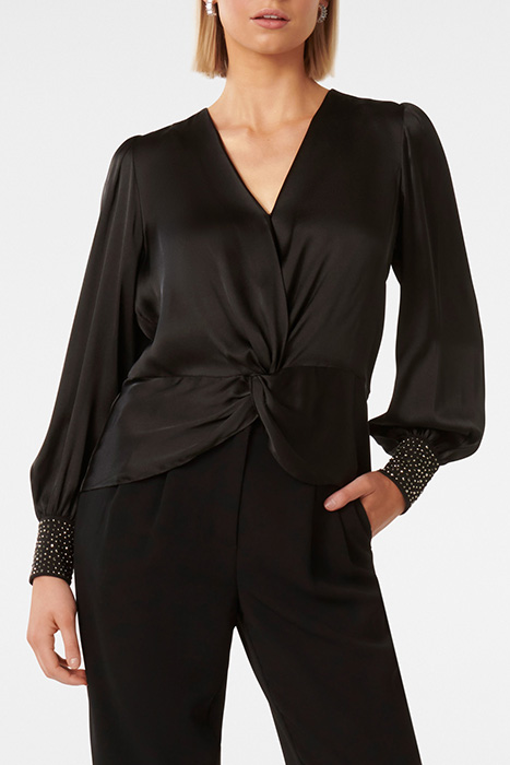CHRISTALE HEATFIX BLOUSE BLACK 1