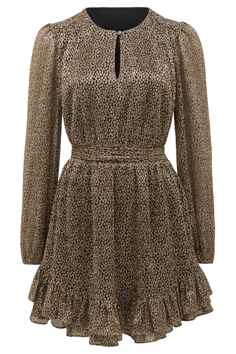 GOLDIE LONG SLEEVE PLISSE MINI BLACK/GOLD 4