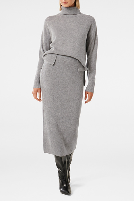 MIA RELAXED ROLL NECK KNIT JUMPER GREY 3