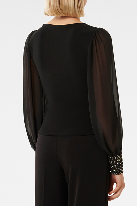 CONSTANCE RHINESTONE CUFF TOP BLACK JERSEY 2