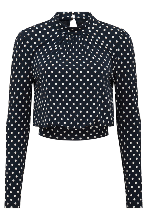 BEATRICE MOCK NECK CREPE BLOUSE CANTERBURY SPOT 4