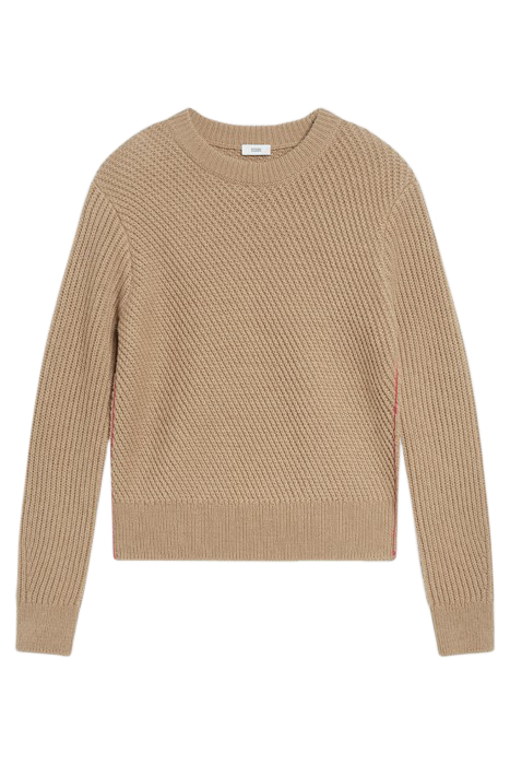 CREW NECK LONG SLEEVE KNITS BROWN MARBLE 3