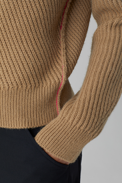 CREW NECK LONG SLEEVE KNITS BROWN MARBLE 6