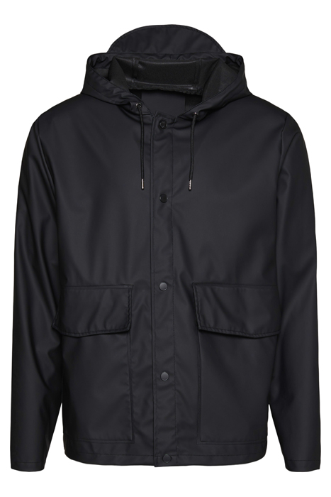 UNISEX SHORT HOODED COAT BLACK 5