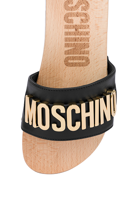 LETTERING LOGO CLOGS SANDALS BLACK 4