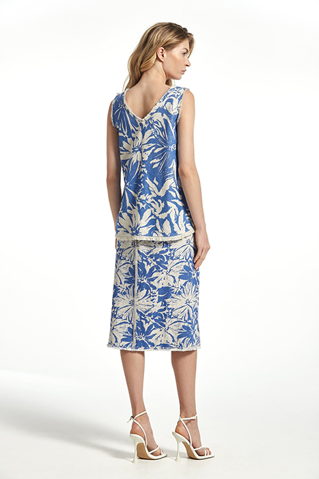 PRINT RUSTIC LINEN LIUVA TOP BLUE 2