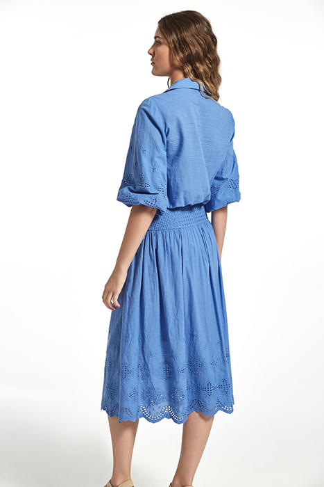 PERFORATED EMBROIDERED VOILE BABAI SKIRT BLUE 2
