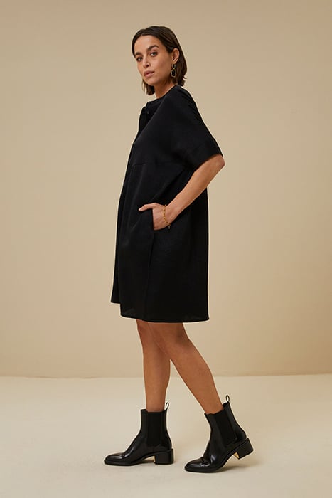 TAIS GLOSS CRINKLE DRESS BLACK 4