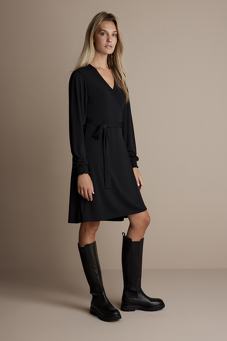 WRAP DRESS CREPE JERSEY BLACK 1