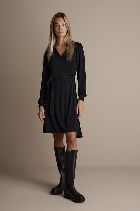 WRAP DRESS CREPE JERSEY BLACK 2