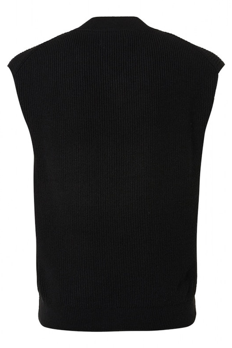 SPENCER V-NECK RELIEF RIB JACQUARD WITH WOOL BLACK 5