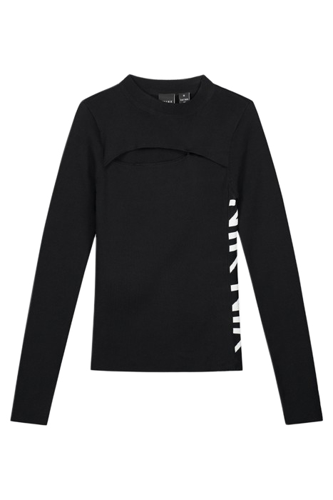 TORI LS CUTOUT TOP BLACK 2