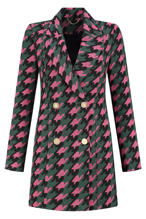 HEATHER DRESS BLACK/RASPBERRY ROSE 2