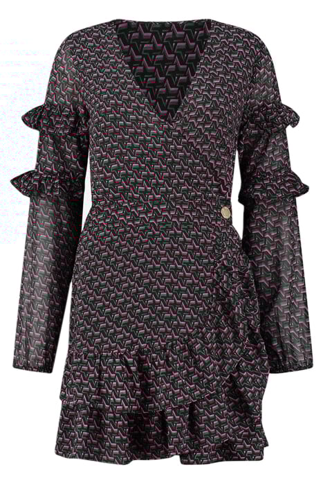 VANNA DRESS BLACK/RASPBERRY ROSE 2