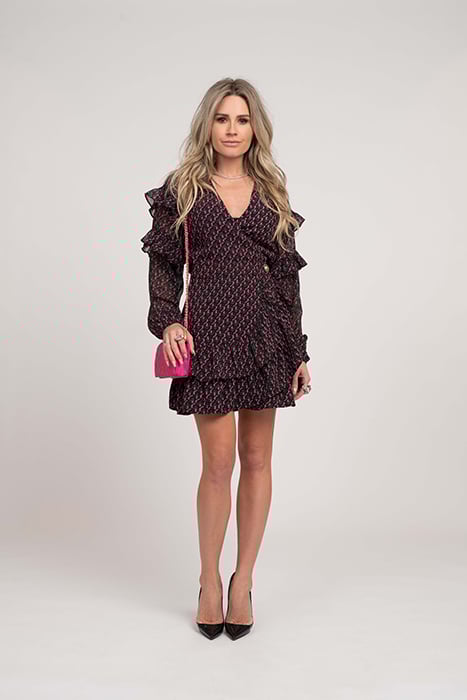 VANNA DRESS BLACK/RASPBERRY ROSE 1