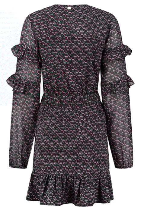 VANNA DRESS BLACK/RASPBERRY ROSE 3