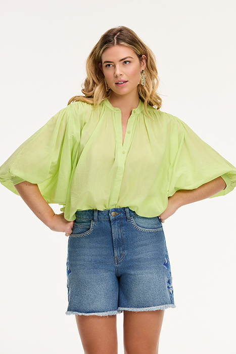 LADIES EVELYN BLOUSE LIME GREEN 1