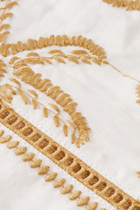 STARFISH EMBROIDERED HIGH-RISE LINEN SHORT STARFISH EMBROIDE 7