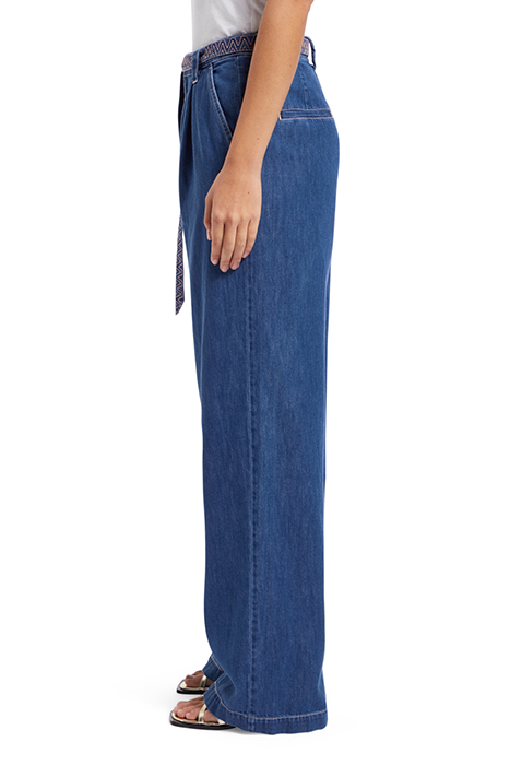 SUMMERY PANT WITH BELT - WASHED INDIGO WASHED INDIGO 6