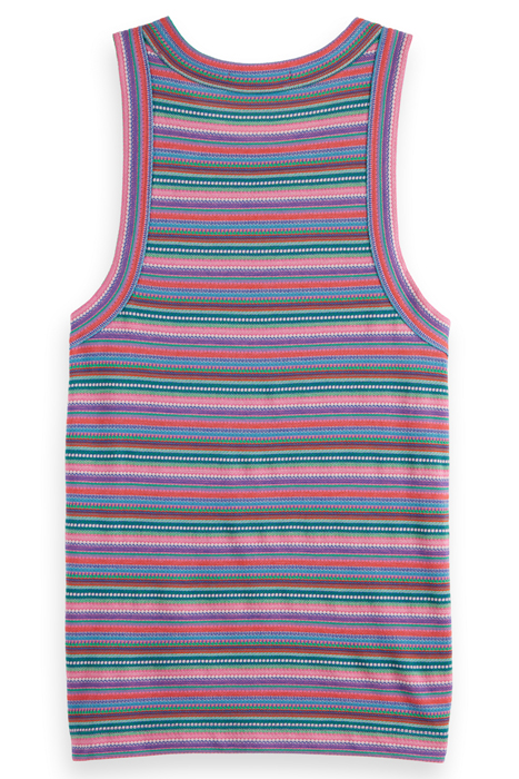 TEXTURED STRIPE RACER TANK BEACH STRIPE 2