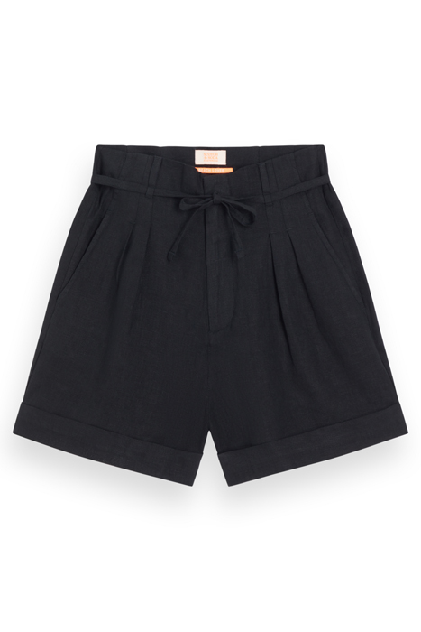 HIGH-RISE LINEN SHORT BLACK 3