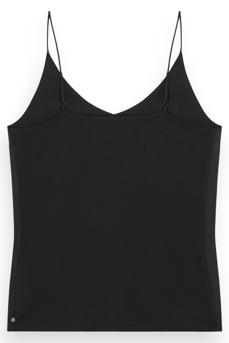 CAMISOLE WOVEN FRONT JERSEY BACK BLACK 2