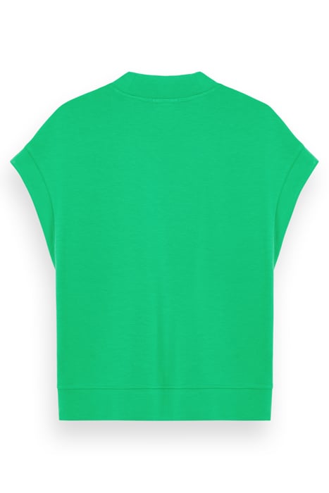 V-NECK SLEEVELESS MODAL SWEATSHIRT SCUBA GREEN 5