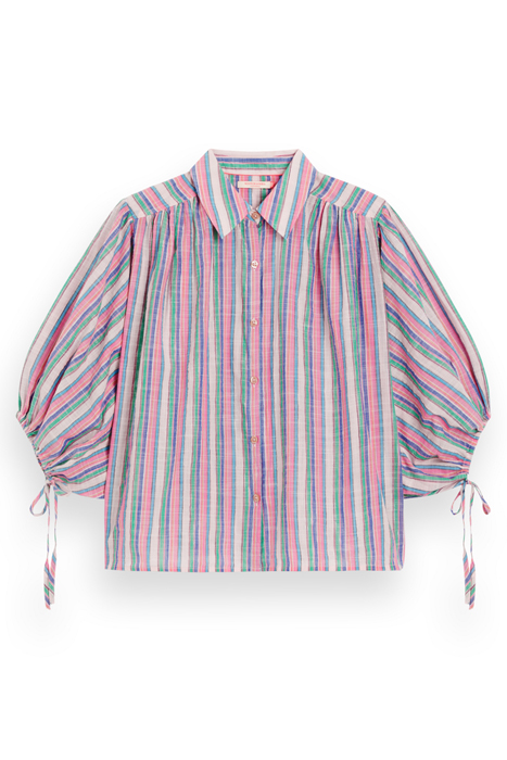 STRIPED BALLOON SLEEVE SHIRT BEACH STRIPE 3