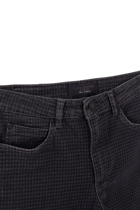 GREY HOUNDSTOOTH MOTIF SLIM JEANS 8