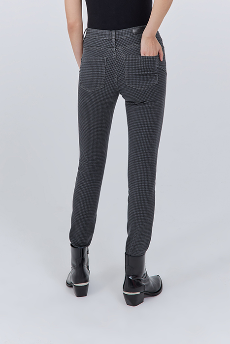 GREY HOUNDSTOOTH MOTIF SLIM JEANS 2