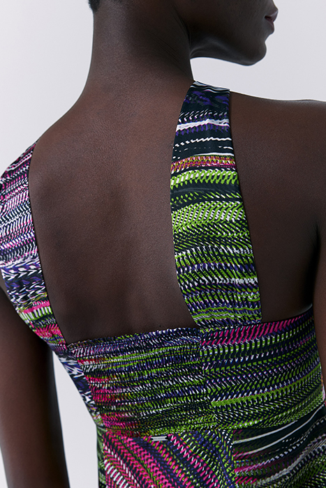 PRINTED LONG DRESS WITH TIED NECKLINE 5