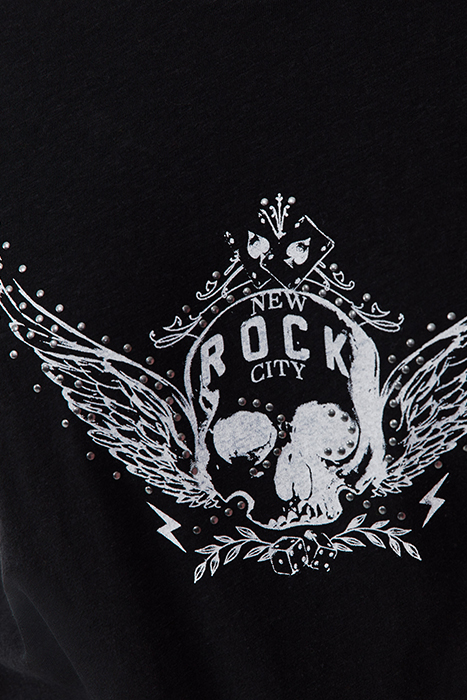 BLACK WINGED SKULL IMAGE T-SHIRT 5