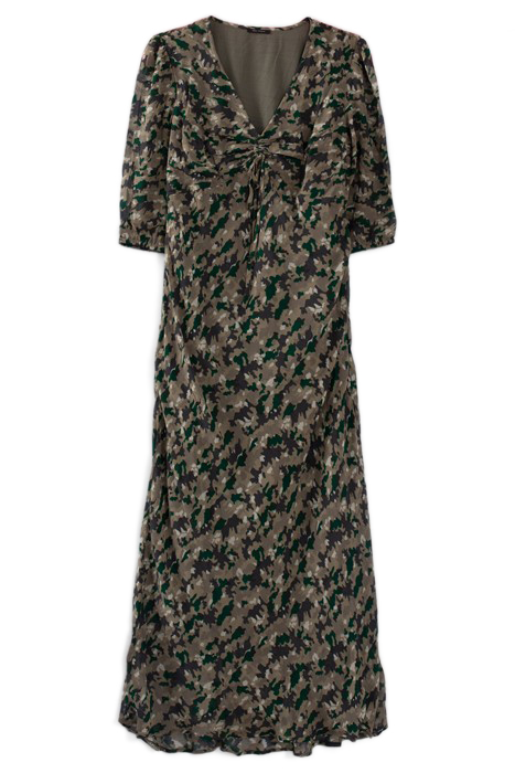 LICHEN LONG DRESS WITH GREEN CAMOUFLAGE PRINT 2
