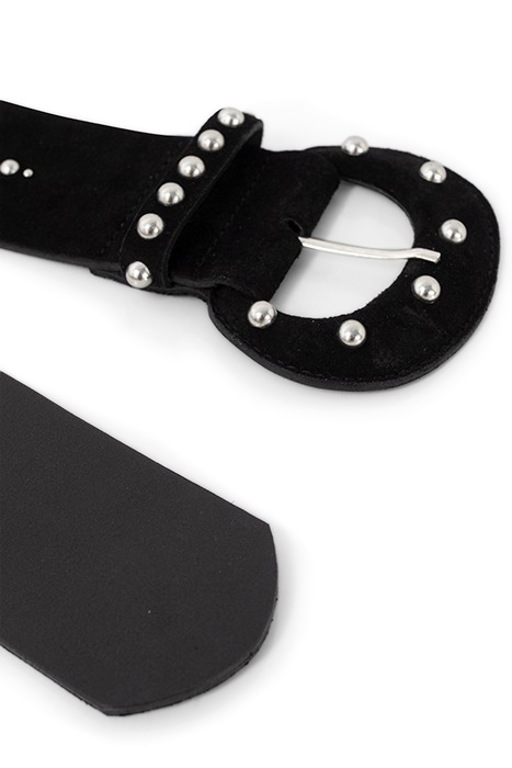 BLACK SUEDE STUDDED WIDE BELT 4