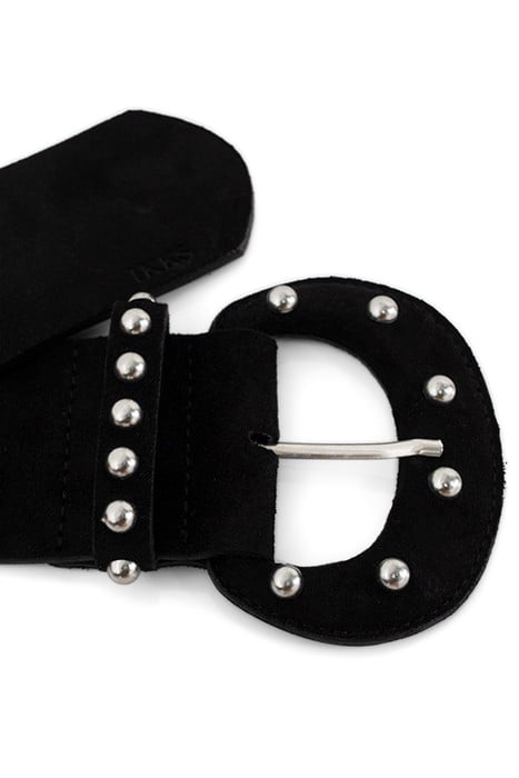 BLACK SUEDE STUDDED WIDE BELT 5