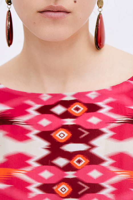 IKKS X GIGEEZ FUCHSIA ETHNIC MOTIF LONG DRESS 6