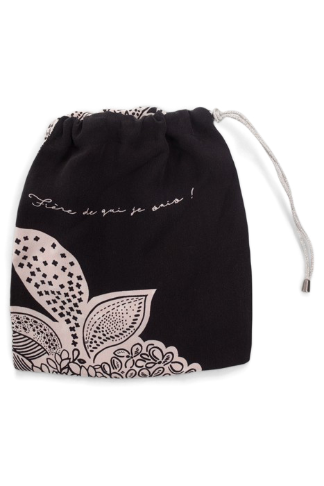 IKKS X GIGEEZ BLACK FLOWER MOTIF ASYMMETRIC DRESS 6