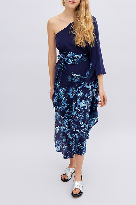 IKKS X GIGEEZ BLUE PAISLEY MOTIF ASYMMETRIC DRESS 4