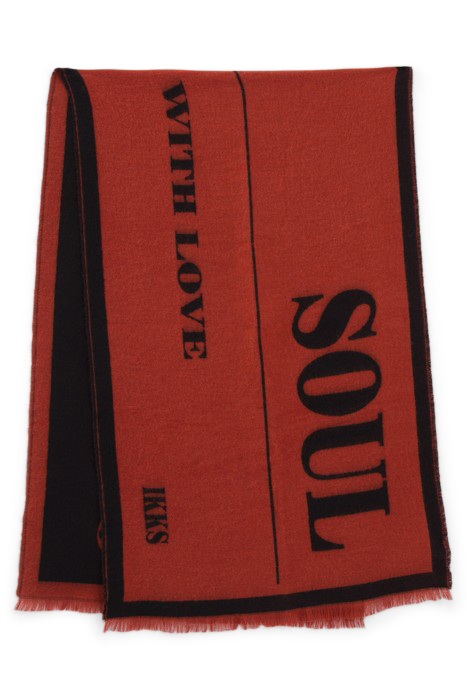 TOMETTE RED DOUBLE-SIDED SLOGAN SCARF 2