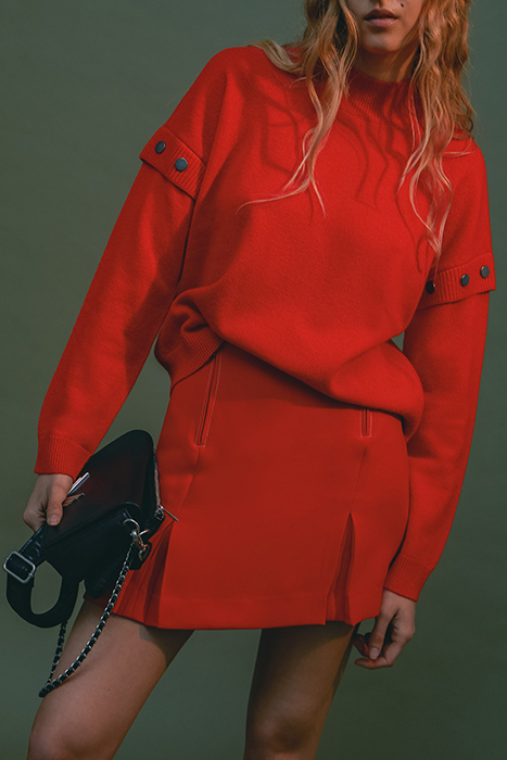 TANGERINE KNIT SWEATER, PRESS STUDS ON SLEEVES 5