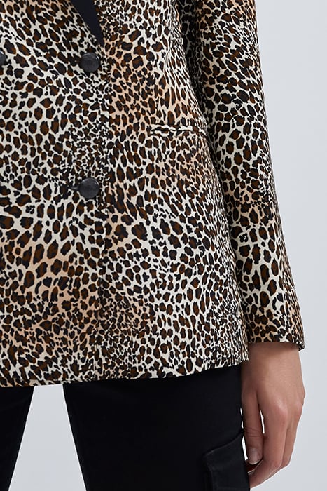 COGNAC SUIT JACKET WITH BABY LEOPARD PRINT 3